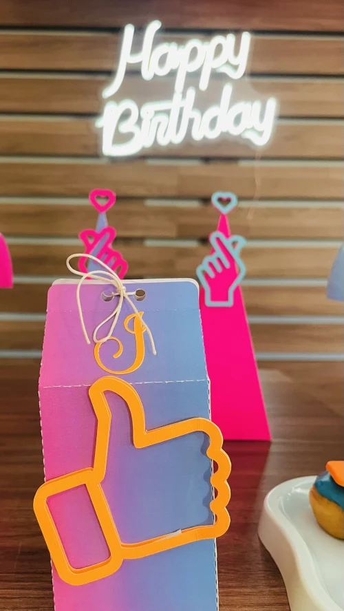 Decoração de festa Laranja, pink e Azul — Festaria