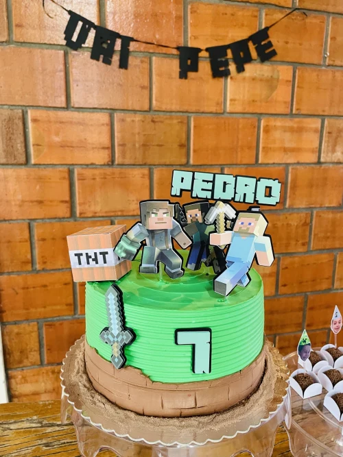 Decoração de festa Minecraft — Festaria