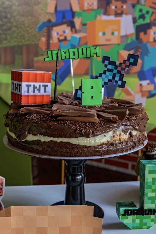 Decoração de festa Minecraft — Festaria