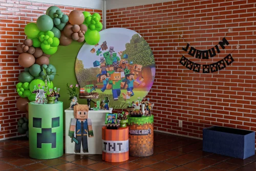 Decoração de festa Minecraft — Festaria
