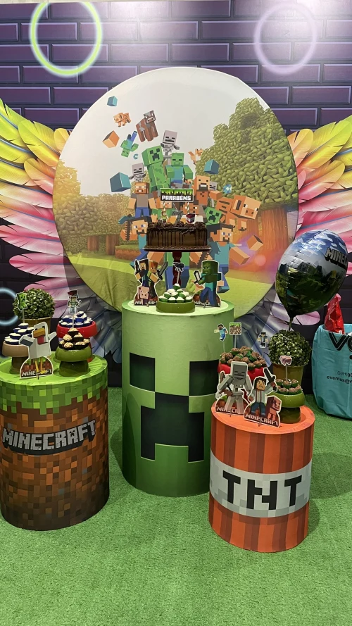 Decoração de festa Minecraft — Festaria