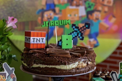 Decoração de festa Minecraft — Festaria
