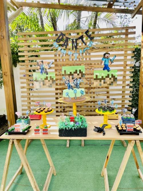 Decoração de festa Minecraft — Festaria