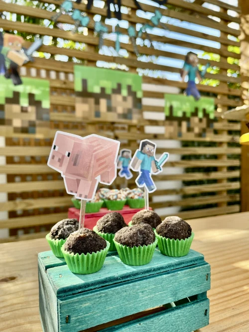 Decoração de festa Minecraft — Festaria