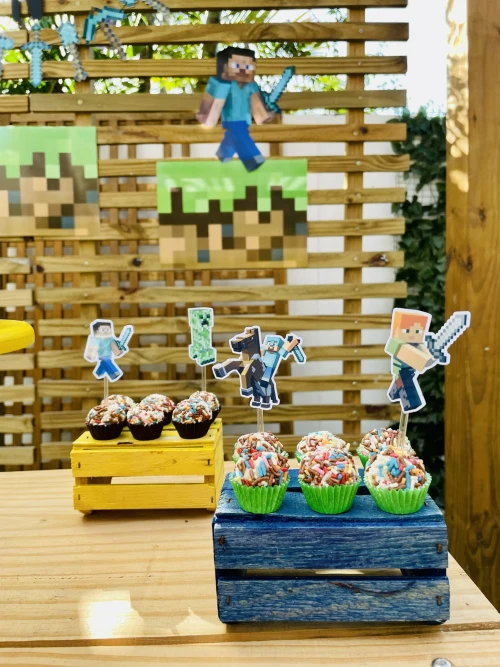 Decoração de festa Minecraft — Festaria