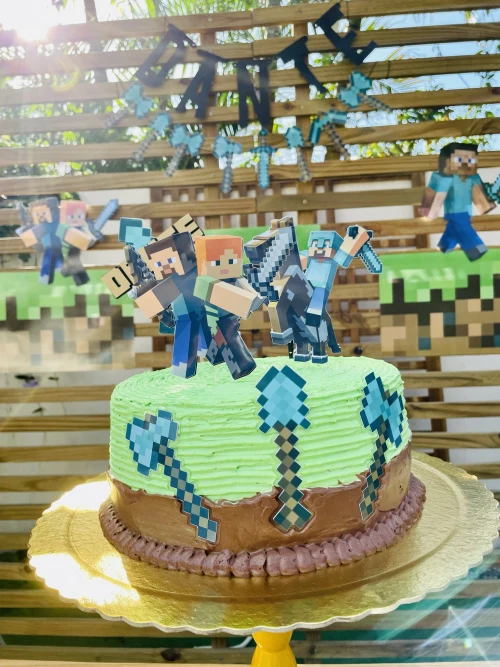 Decoração de festa Minecraft — Festaria