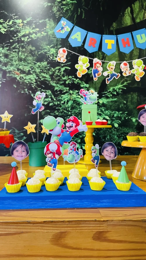 Decoração de festa Super Mario — Festaria